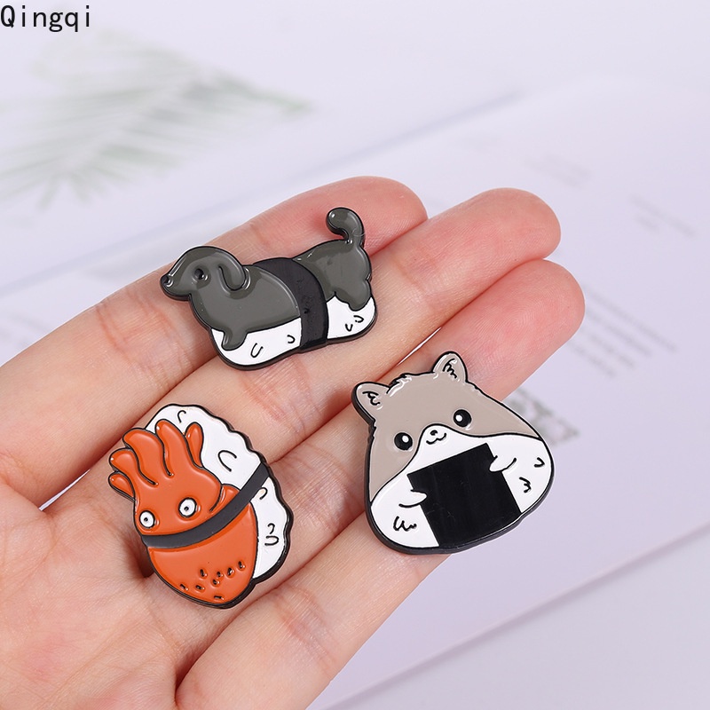 Bros Pin Desain Kartun Sushi Kucing Untuk Dekorasi Tas Denim Pria Dan Wanita