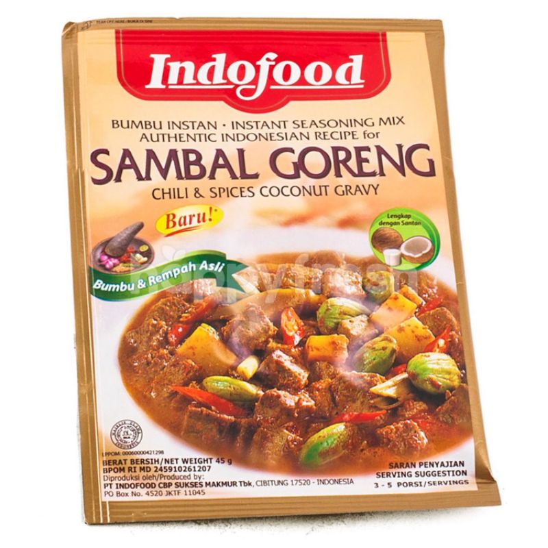 Indofood Bumbu Sambal Goreng 45 gram SAYUR GEDEBAGE PRAKTIS BANDUNG