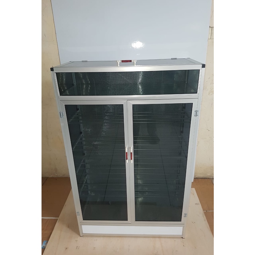 Lemari Sepatu Aluminium 2 Pintu / 3 Pintu Kaca