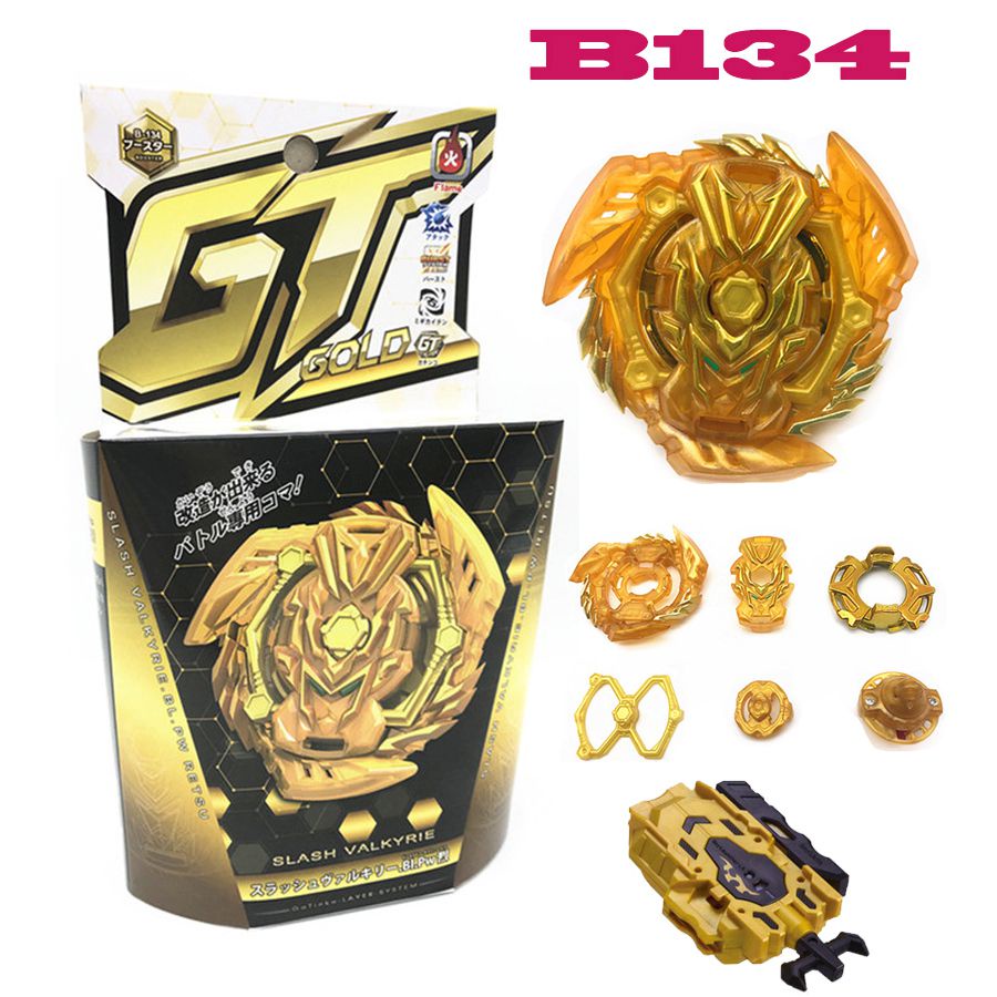 【Ready Stock】Gold Beyblade Burst GT-B145 B144 B142 B140 B139 B134 Spinning Top Random Wire Launcher Kids Toy