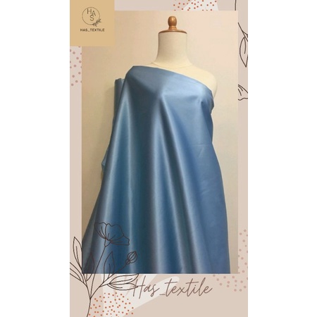Kain Satin Velvet Premium Warna Biru Wardah Biru Pastel Bahan seragam Bahan Furing backdrop foto