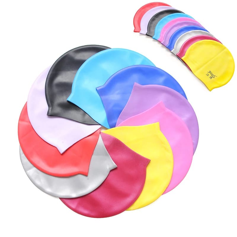 Topi Renang Penutup Kepala Silicone Lentur Anti Air Silicone Swim Cap Remaja Dewasa Pria Dan Wanita Penutup Kepala Renang All Size