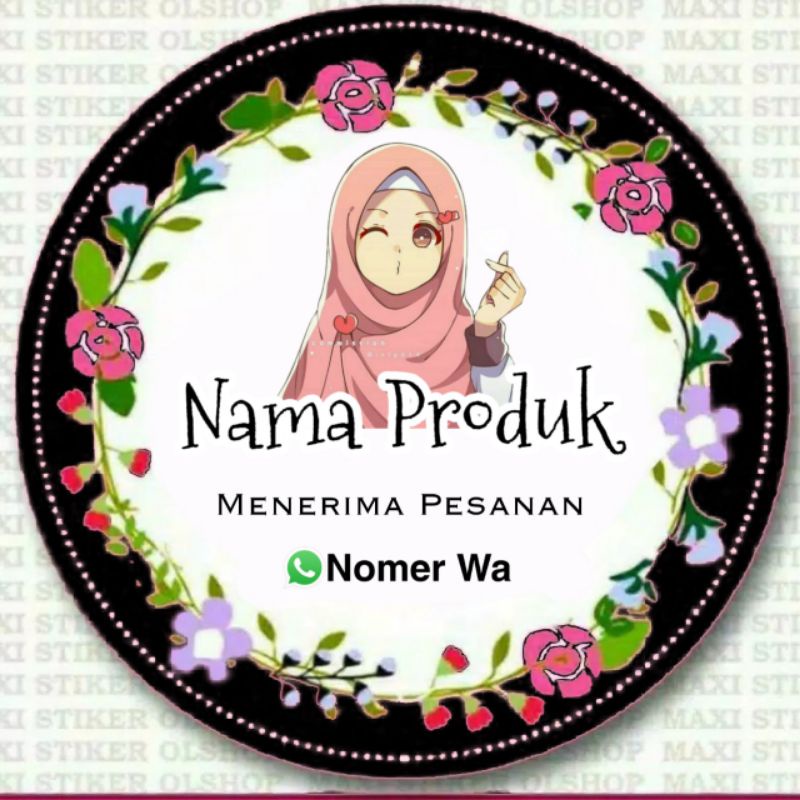 

STIKER PRODUK KEMASAN MAKANAN, CEMILAN, SNACK MOTIF HIJAB FRAME HITAM ( MINIMAL ORDER 100 UNTUK FREE DESIGN )