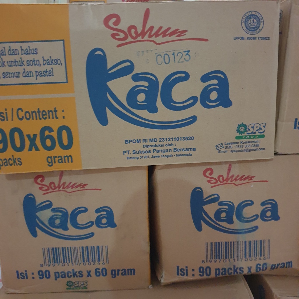 [Dus] Sohun Soun halus merk Kaca SPS Food kemasan 90 packs x 60gr - SKC90