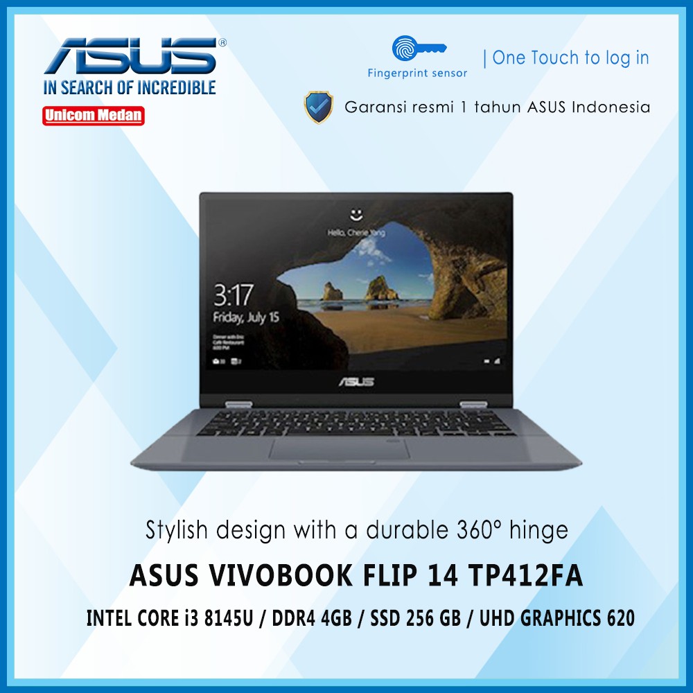 ASUS TP412FA Intel Core i3-8145U/ DDR4 4GB/ 256GB SSD/ W10/ 14&quot; FHD