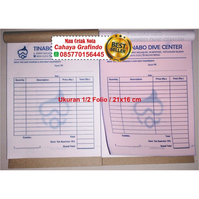

(BISA COD) CETAK NOTA 2 PLY (PAKET 1 Kg)