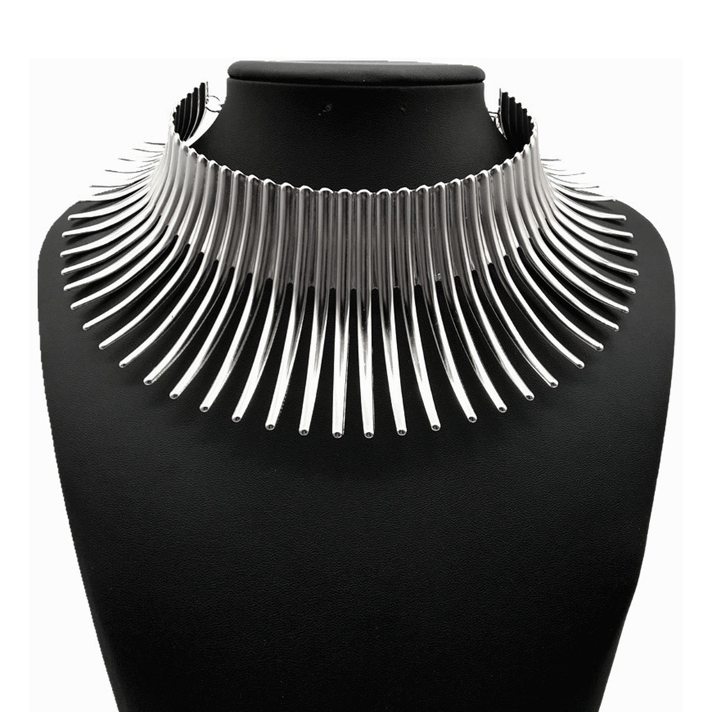 Hu Hu Hu Hu Hu Alat Bantu Pasang Kacamata♡ Kalung Choker Bentuk Geometri Bahan Metal Tahan Lama Untuk Wanita