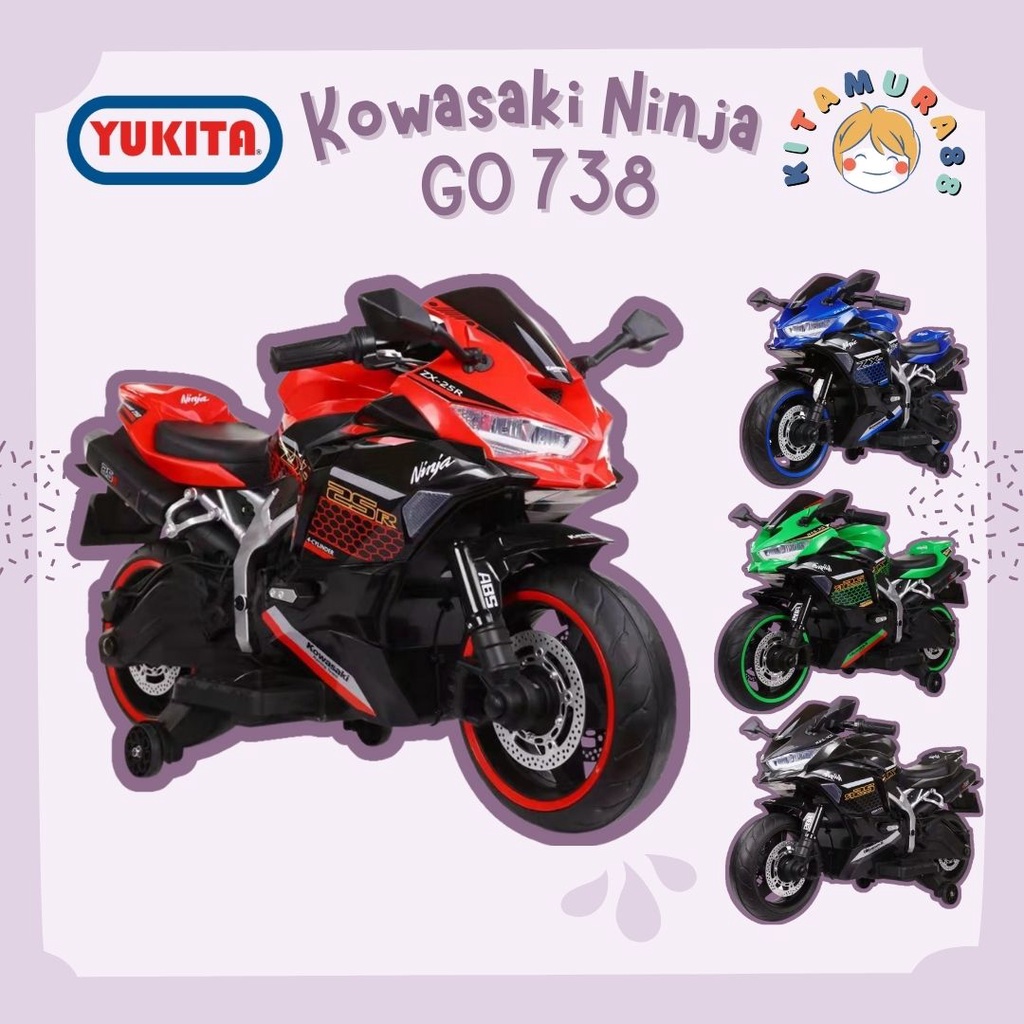 [READYSTOCK] Mainan Maenan Anak - Motor Aki Keran - YUKITA Kowasaki Ninja GO 738