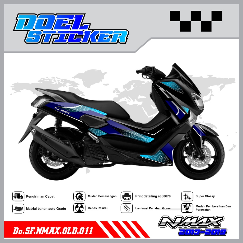 STICKER STRIPING NMAX OLD - STICKER STRIPING LIST VARIASI HOLOGRAM , CROME YAMAHA NMAX OLD DOEL 011