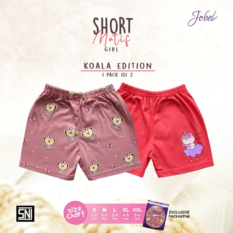 Kazel Jobel Short motif isi 2 / Celana Pendek Anak / Celana Main Anak