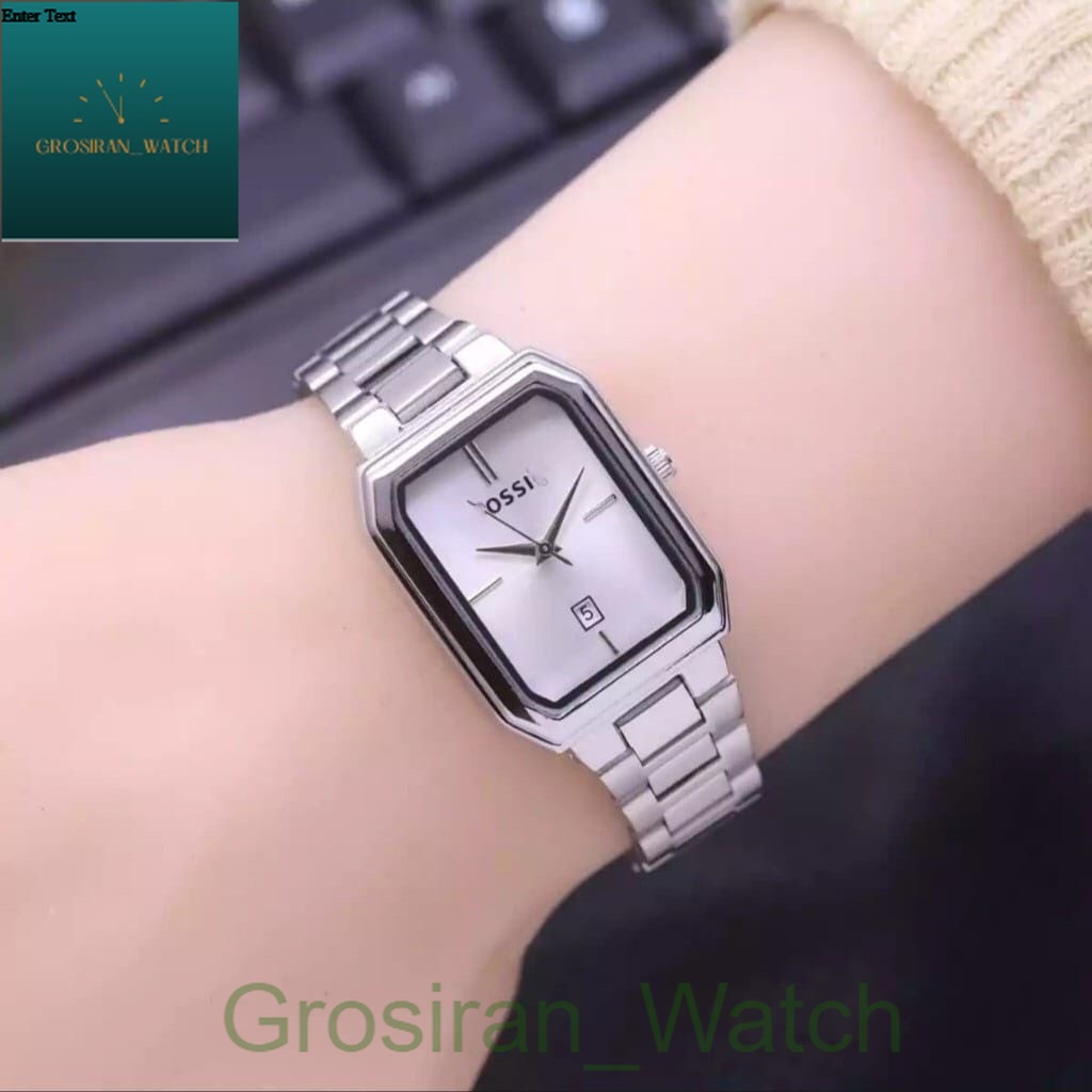 JAM TANGAN WANITA TERBARU PREMIUM MEWAH STAINLISS STEEL TANGGAL AKTIF PERSEGI PANJANG L-39 [G_W]