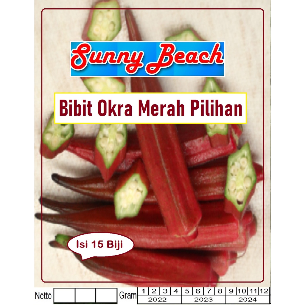 Bibit Okra Merah Pilihan |Benih Okra Merah | Bibit Sayur Okra Merah