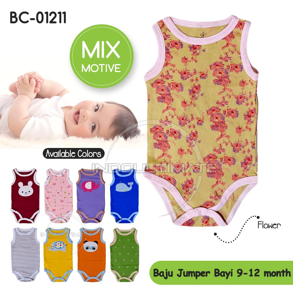 0-1th Jumper Jumsuit Jumpsuit Bayi Baru Lahir Perempuan Laki Laki Tanpa Lengan BC-01211 Baju Bayi