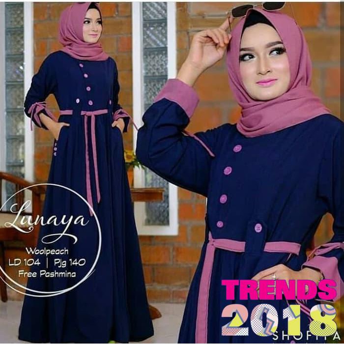 Busana baju dress gamis syari Muslim Wanita Dewasa Terbaru GH034