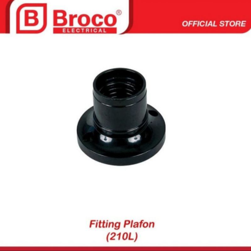 BROCO FITTING PLAFON BULAT HITAM 210L / FITTING TEMPEL (TERSEDIA HARGA GROSIR) CEILING LAMP HOLDER