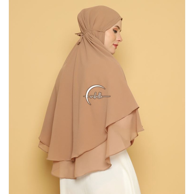 khimar syari 2 layer ceruty / khimar kayla 2 layer /  hijab khimar syari / jilbab khimar syari / kerudung khimar syari / khimar syari ceruty premium / khimar syari jumbo