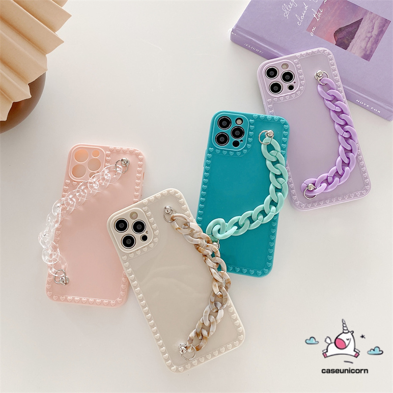 Soft Case Tpu Glossy Shockproof Dengan Tali Gelang Untuk Iphone 12 11