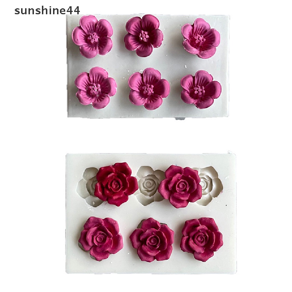 Sunshine Cetakan Silikon Bentuk Bunga Kecil Enam Lubang Untuk Fondant / Cokelat