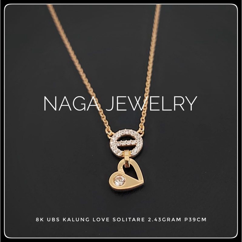 KALUNG LOVE SOLITAIRE PUTIH MATA EMAS 8K