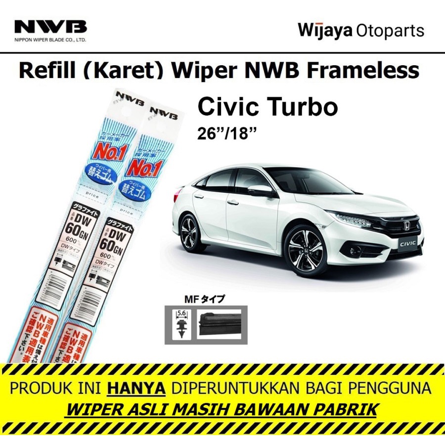 Jual Refill Karet Wiper Civic Turbo Nwb Japan Ukuran Shopee Indonesia