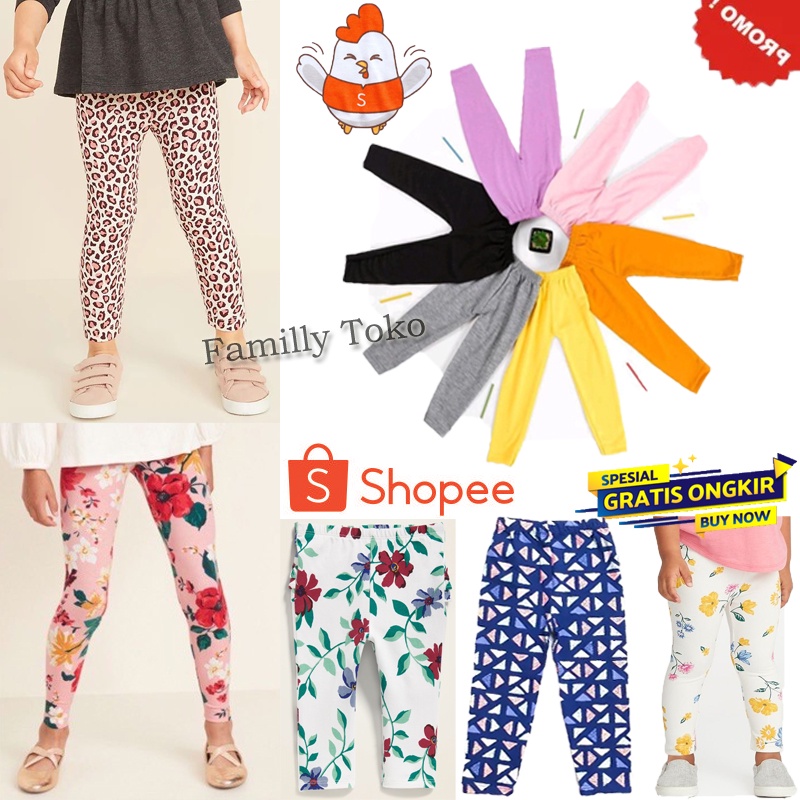 leging anak perempuan/ legging anak perempuan/ celana anak perempuan usia 1 2 3 4 5 6 7 8 9 10 11 12 13 /Legging Anak Panjang /Jegging Anak/Legging Anak Perempuan Motif &amp; Polos