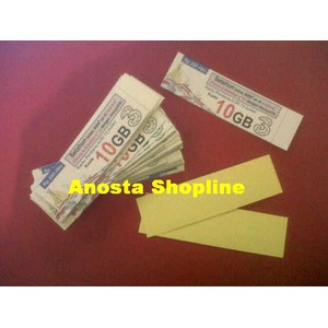 Stiker Perdana Internet Tri/Three/3 AON 12 Bulan/1Tahun Kuota 10GB