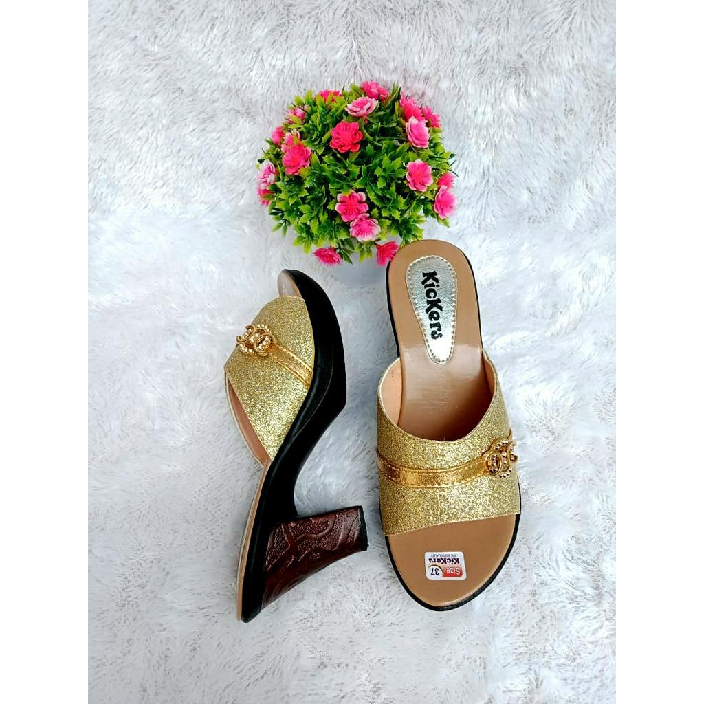 SANDAL WANITA TERBARU/SANDAL WANITA KICKERS HEELS / SANDAL PESTA MEWAH / HEELS PESTA KICKERS PALING 