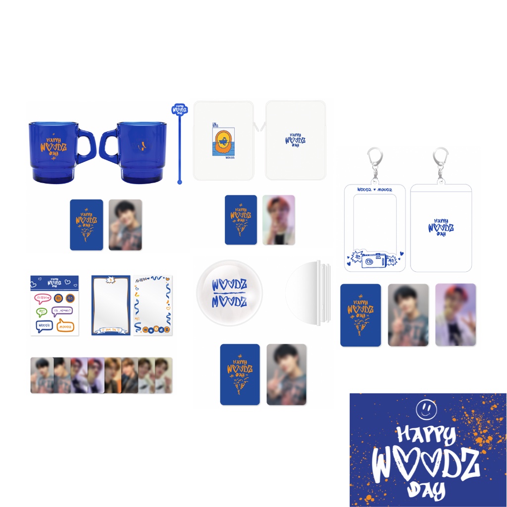 [PO] WOODZ: 2022 HAPPY WOODZ DAY MERCH (MD) - Milk Glass & Muddler Set/Multi Pouch/Photocard Deco Se