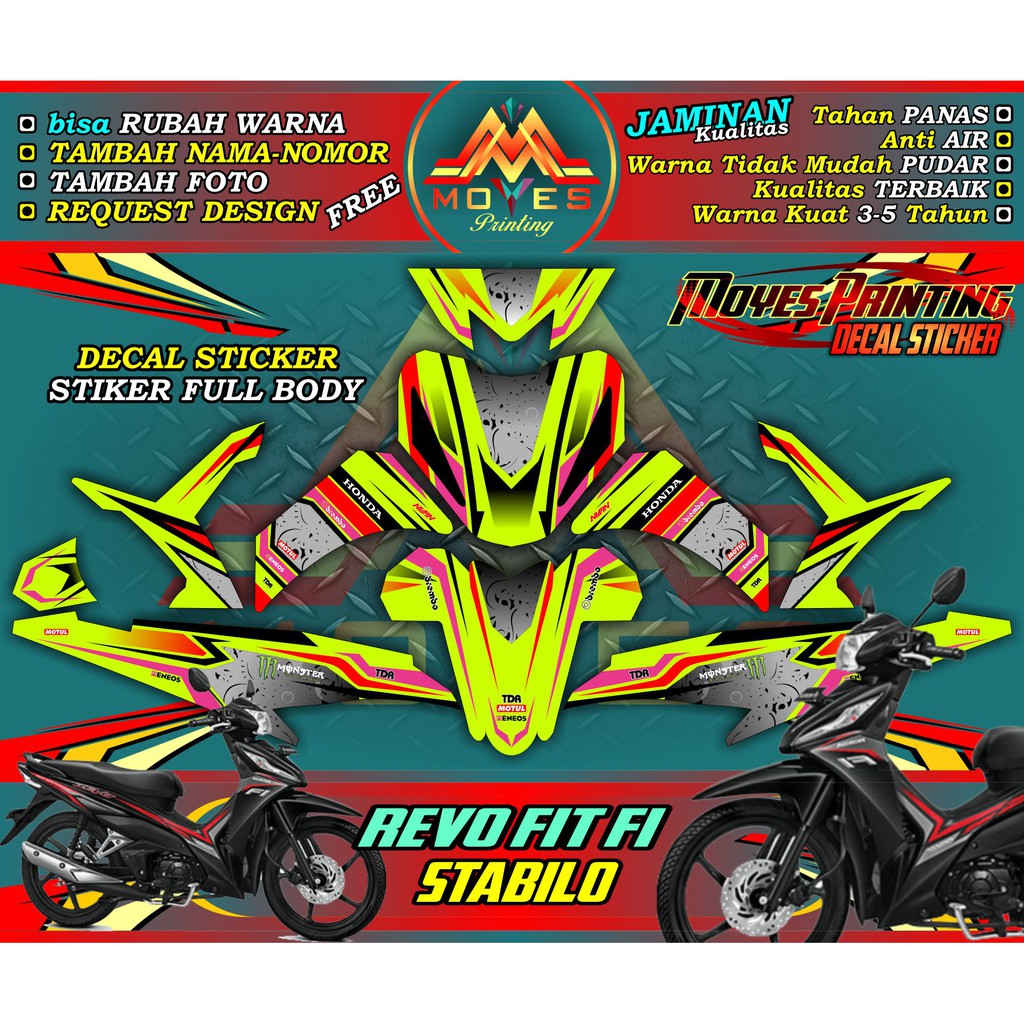 decal revo fit fi decal motor revo fi decal honda revo fit