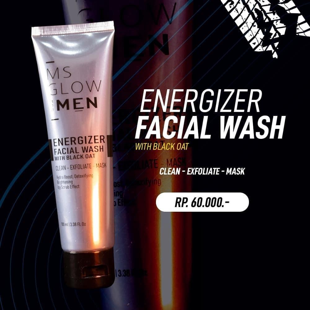 MS Glow For Men Energizer Facial Wash GIRLSNEED77 Sabun Pembersih yang Menghilangkan Noda di Wajah