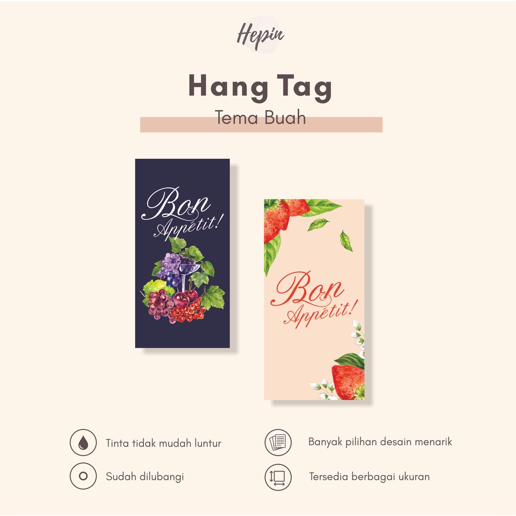 

hang tag tema BUAH/label tag produk murah/edisi buah