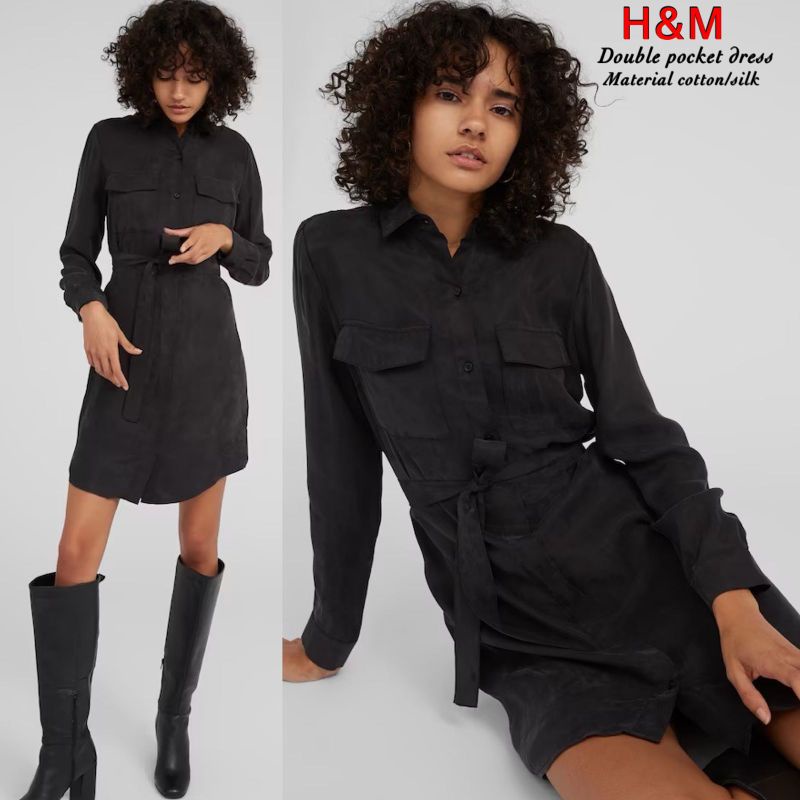 Hm double pocket  shirt dress