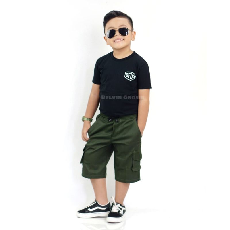 Gymbkids 2-12Tahun Celana Pendek Cargo Anak Laki Cowok Short Pants Celpen Chino Katun Chinos