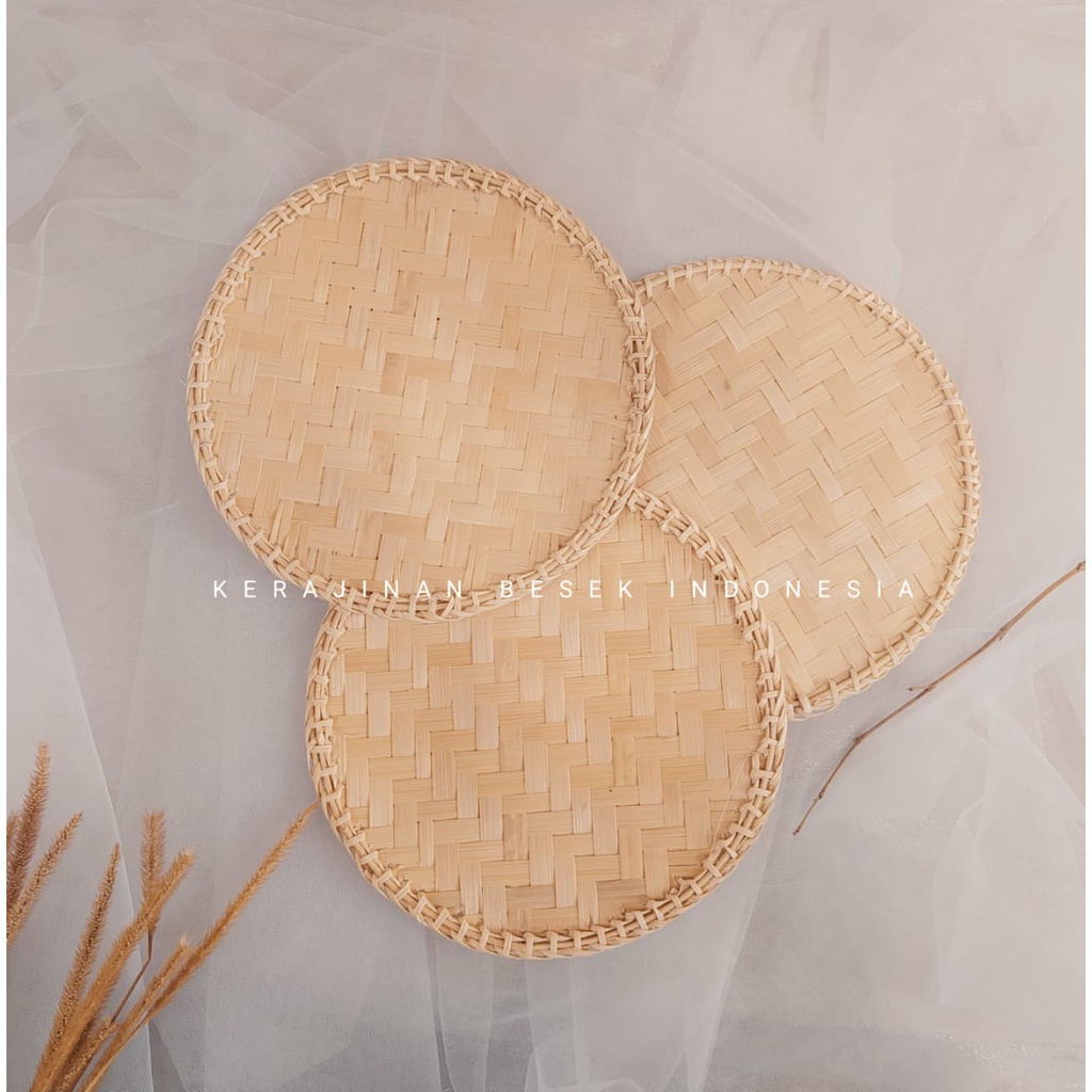 TATAKAN PIRING BAMBU dismeter 20cm// Tatakan mangkuk// Tatakan besar// Alas piring // Alas mangkuk//