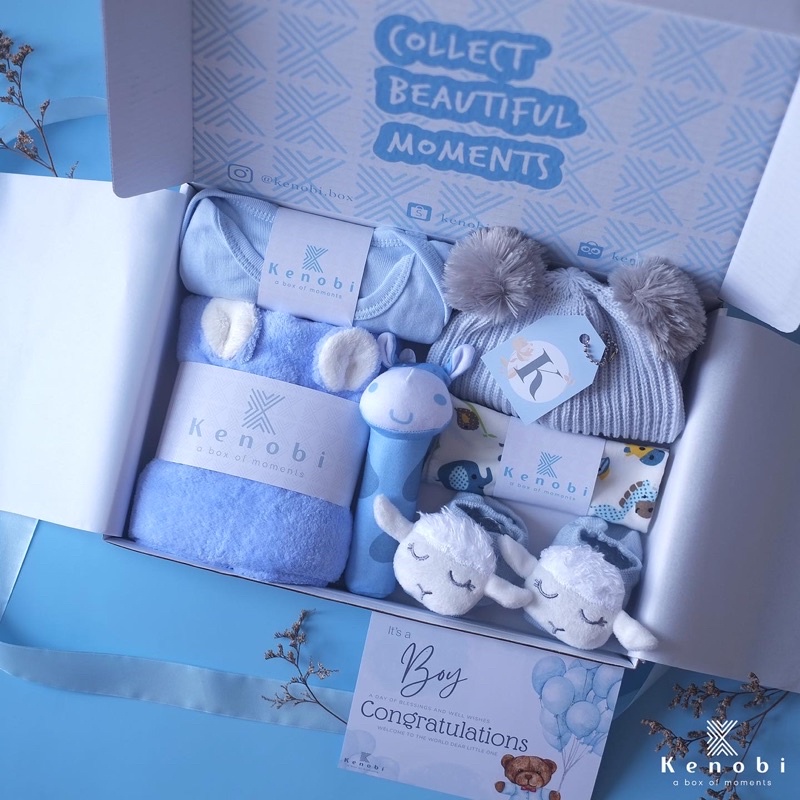 Baby Hampers | Kado Lahiran | Hampers Bayi Newborn | Gift Box Baju / Jumper / Topi / Sepatu / Kaos Kaki / Boneka / Slabber Baby [[ Kenobi Box ]]-1