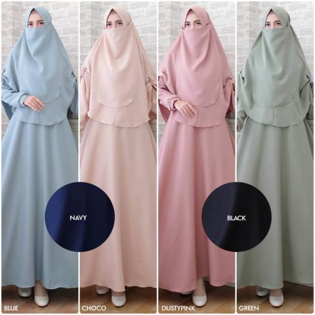 GAMIS SYARI NIQAB FIT TO XL SET GAMIS WANITA TERBARU