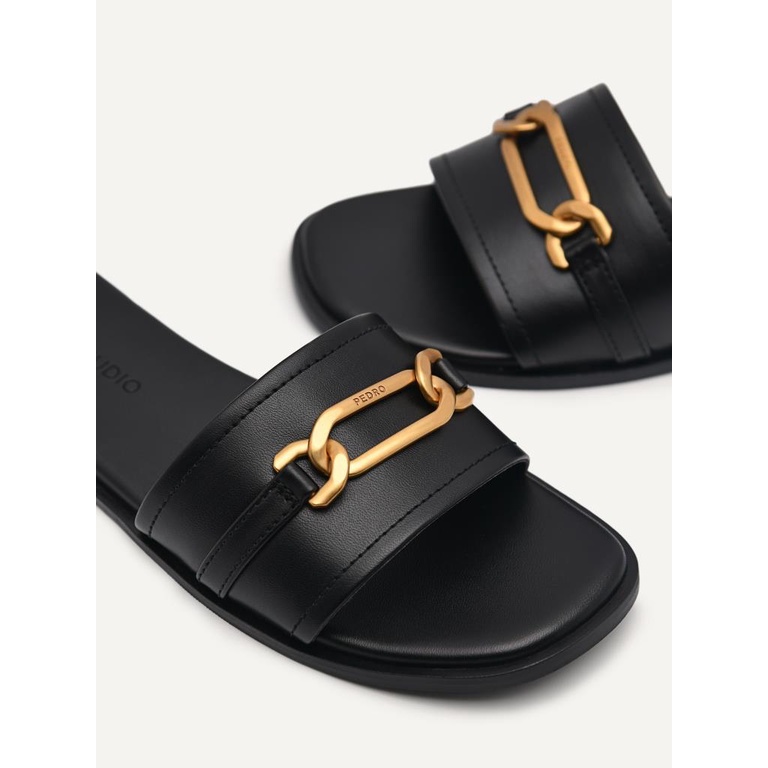 SANDAL FLAT PEDRO WANITA ORIGINAL CASUAL BRANDED ASLI HITAM PW061