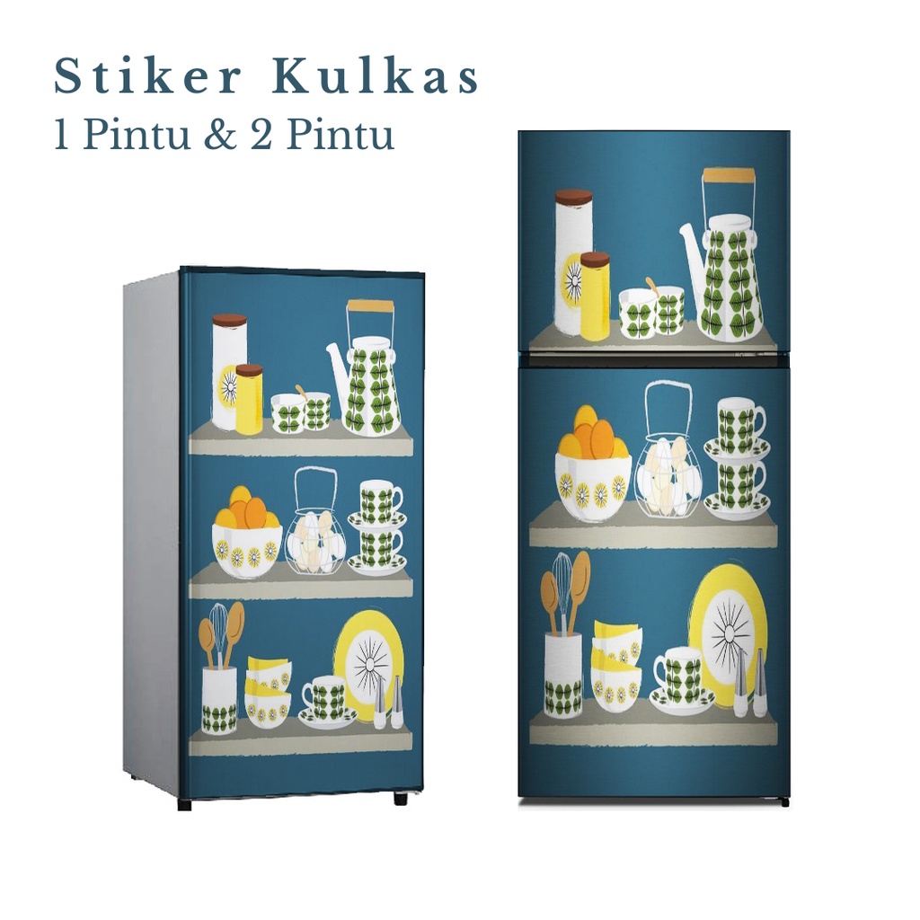 Stiker Kulkas 1 Pintu dan 2 Pintu Motif Kitchen Kode KN-3 - FM