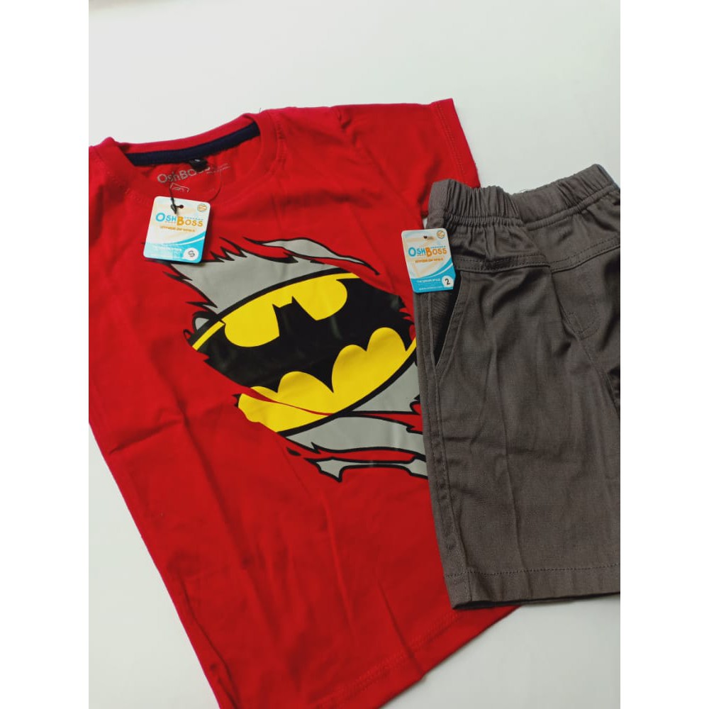 COD BAJU STELAN ANAK LAKI LAKI GAMBAR SUPERHERO PILIH MOTIF DAN CINO PENDEK 1-10 TAHUN KODE 1-4
