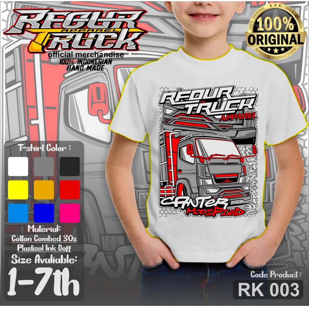 Kaos truk Mancal Canter anak usia 2-7 tahun terbaru Kaos truk canter mania anak laki laki Kaos truk oleng