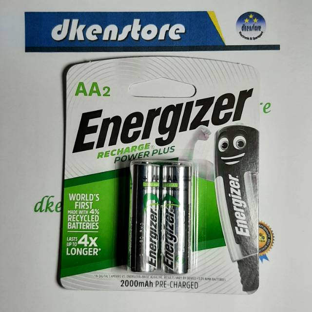 Baterai Energizer A2 AA rechargeable 2000 mAh bisa diisi ulang Isi 2