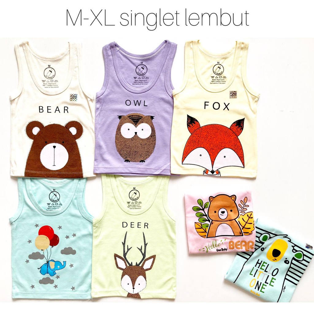 kaos singlet / jumper singlet kaos anak M L XL Baju Kaos hari santai Jalan Lucu Fashion Anak Bayi Cowok Laki babeebabyshop
