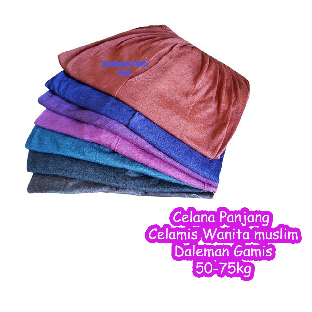 Celana Panjang Celamis Legging Wanita Muslim Jumbo Model Kerut