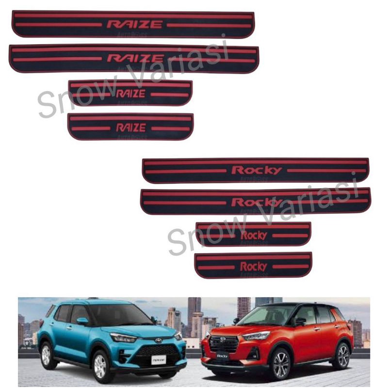 Sillplate Samping Toyota Raize Daihatsu Rocky 2021 2022 Karet Hitam Merah