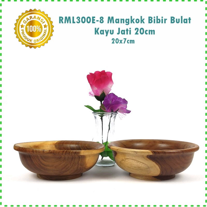 Mangkok Bibir Bulat Kayu Jati