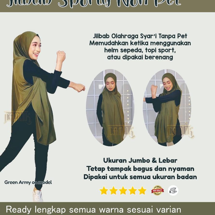 ❃ Jilbab Sporty Hijab Olahraga Syar'i Jumbo untuk Senam Bersepeda Berenang Jogging Yoga Hiking JS1 ☂