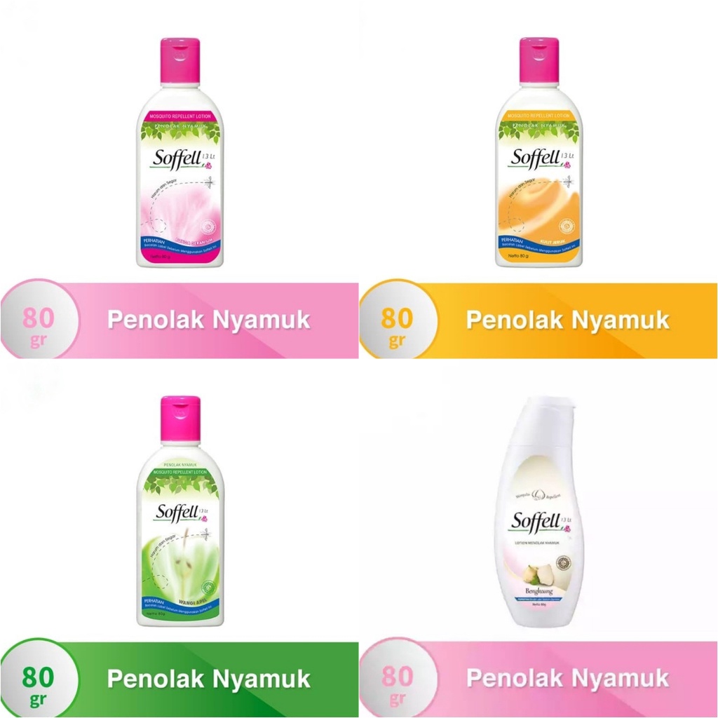 Lotion Soffell Botol 80gr Apel | Bengkoang | Kulit Jeruk | Geranium