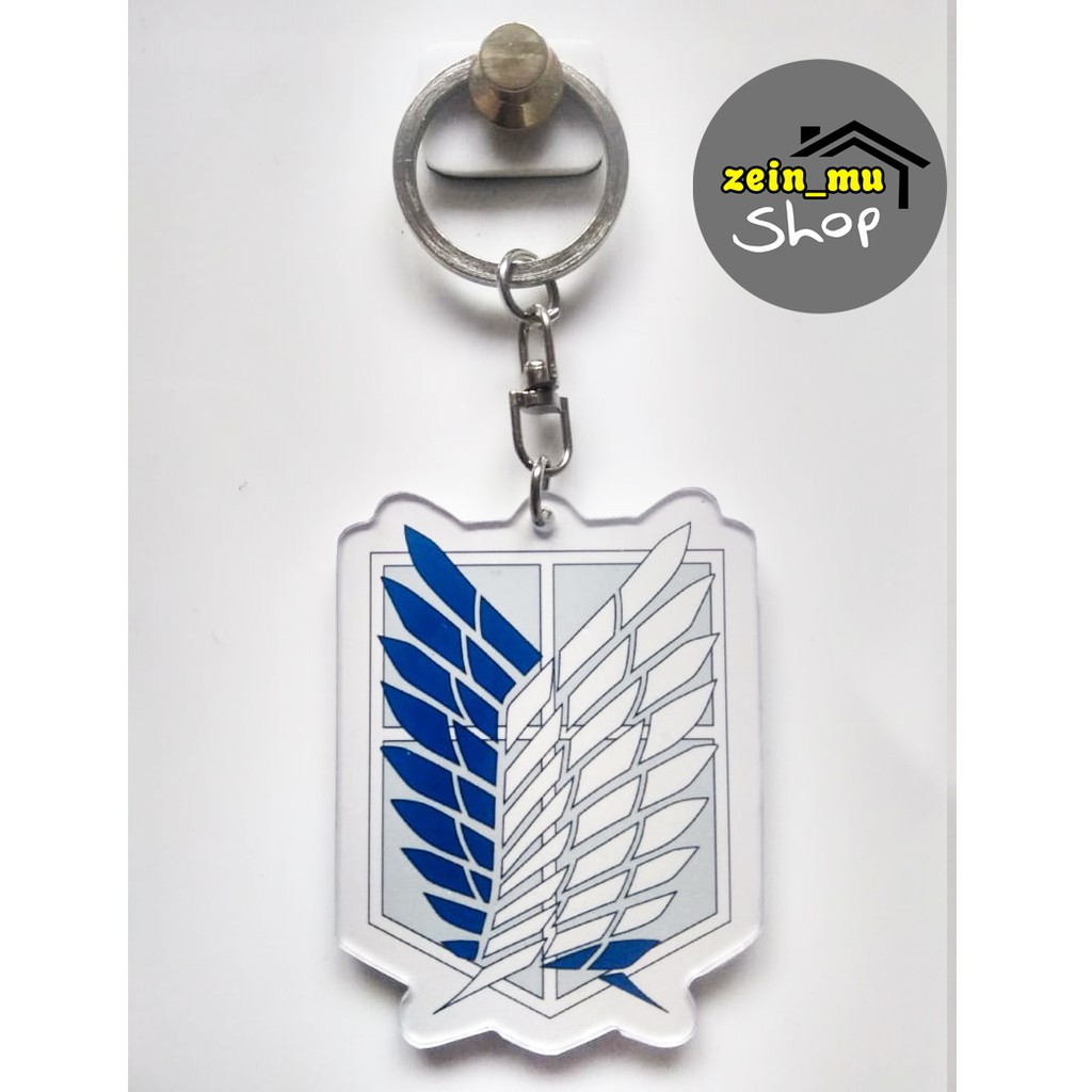Gantungan kunci akrilik logo attack on titan