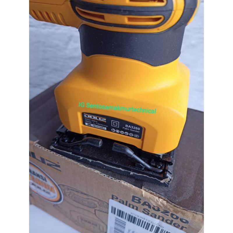 DOLIZ BA 3260 Mesin Finishing Palm Sander Kotak Petak Amplas Gosok Kayu BA3260