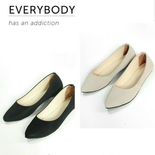 cream flat shoes